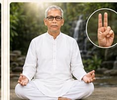 Guruji showing Agni Mudra