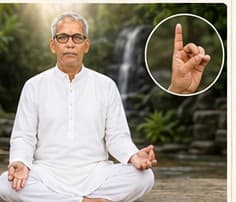 Guruji showing Akash Mudra