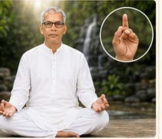 Guruji showing Brahma Mudra