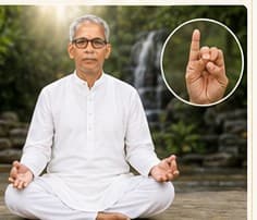 Guruji showing Chandra Mudra