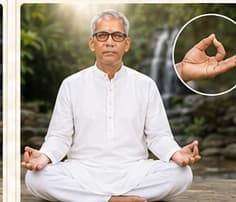 Guruji showing Chin Mudra