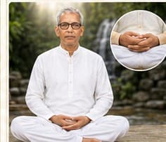 Guruji showing Dhyana Mudra
