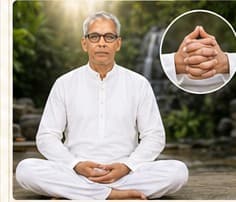 Guruji showing Linga Mudra