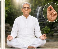 Guruji showing Shunya Mudra